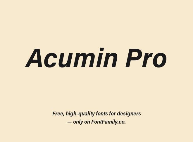 Acumin Pro Font