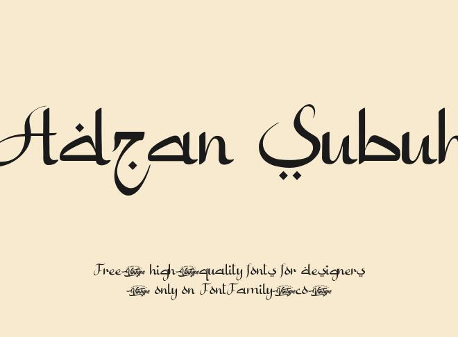 Adzan Subuh Font