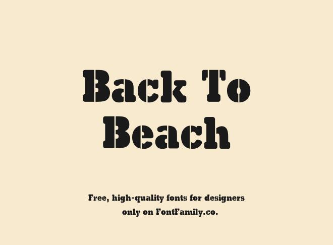 Back To Beach Font