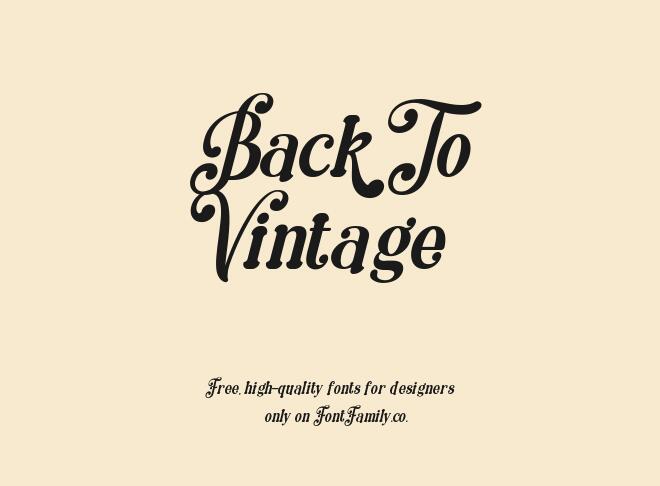 Back To Vintage Font