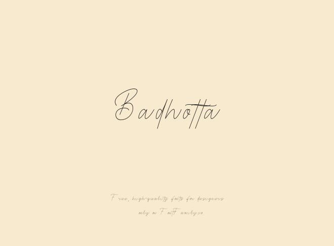 Badhotta Font