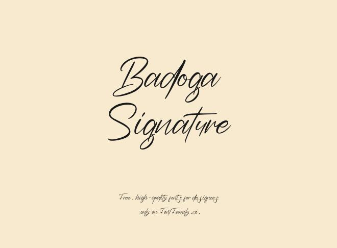 Badoga Signature Font