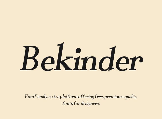 Bekinder Font