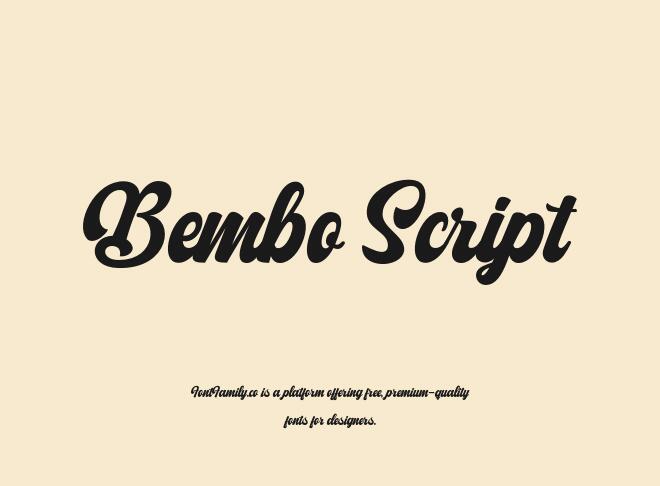 Bembo Script Font