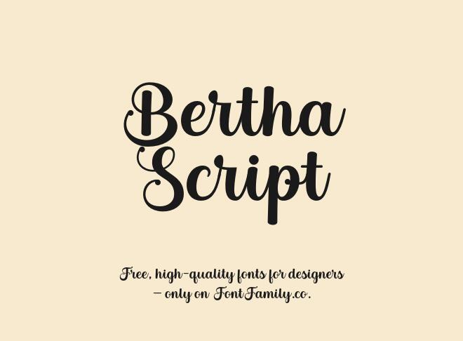 Bertha Script Font