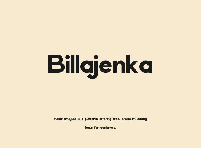 Billajenka Font