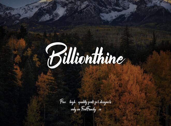 Billionthine Font