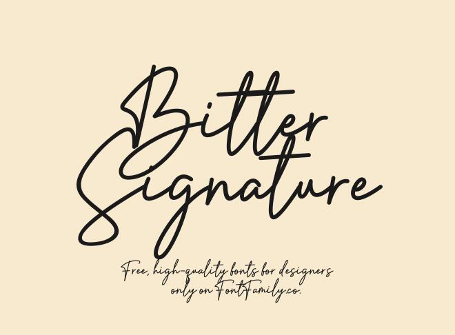 Bitter Signature Font