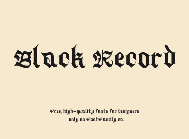 Black Record Font