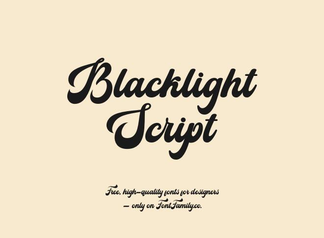 Blacklight Script Font