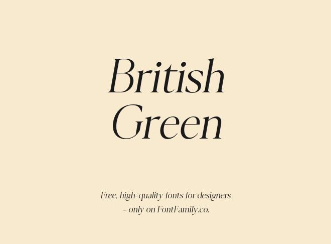 British Green Font