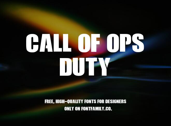 Call Of Ops Duty Font
