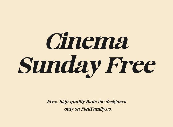 Cinema Sunday Free Font