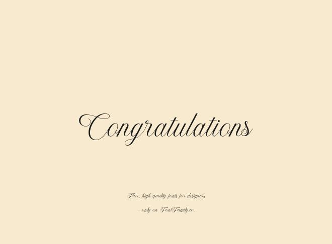 Congratulations Font