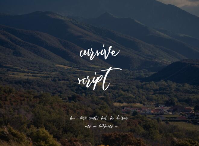 Cursive Script Font