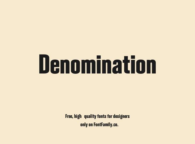 Denomination Font