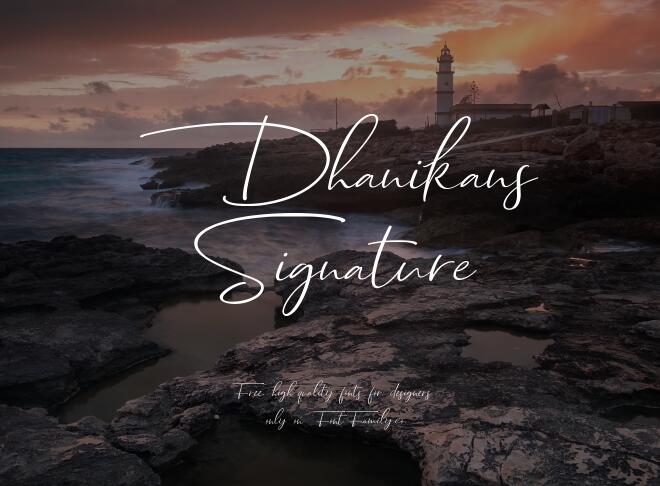Dhanikans Signature Font