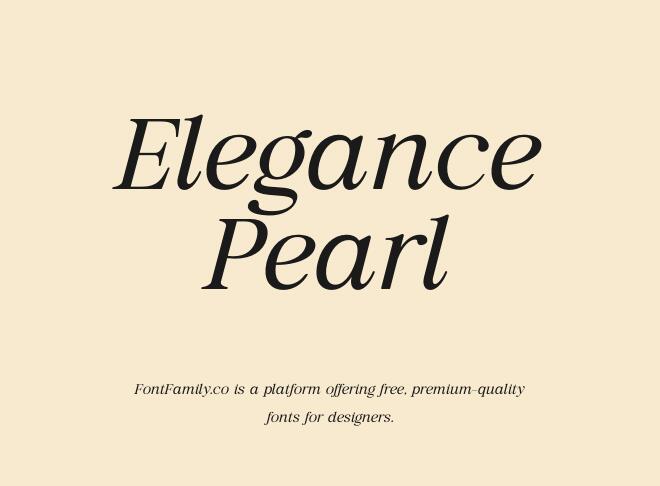 Elegance Pearl Font