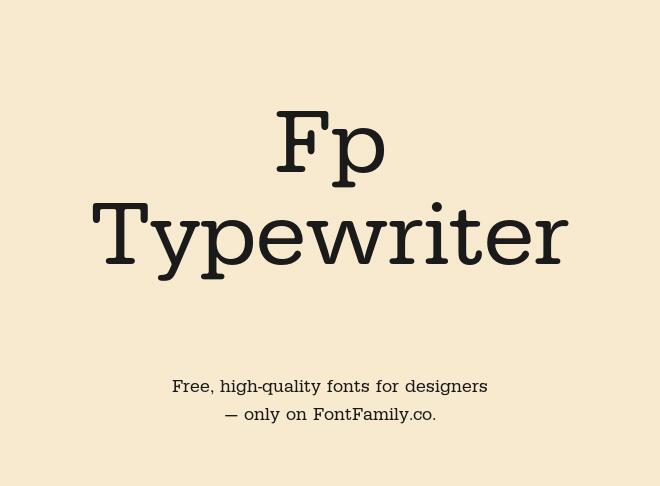 Fp Typewriter Font
