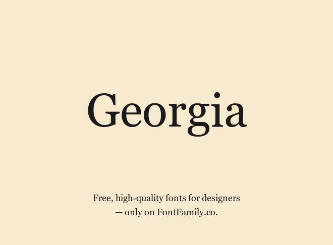 Georgia Font Family