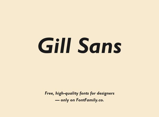 Gill Sans Font