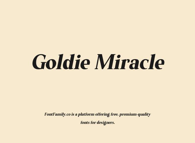 Goldie Miracle Font