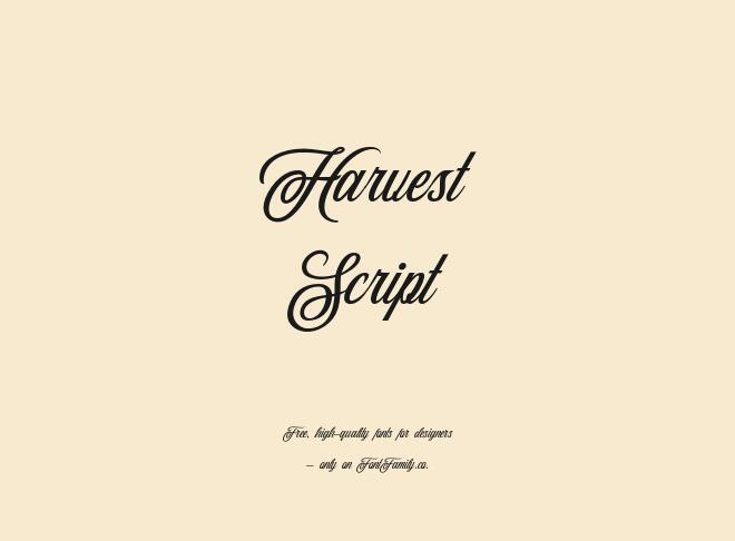 Harvest Script Font