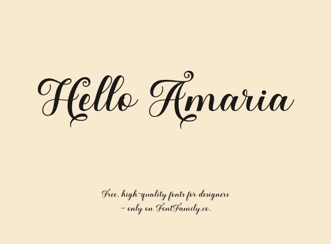 Hello Amaria Font