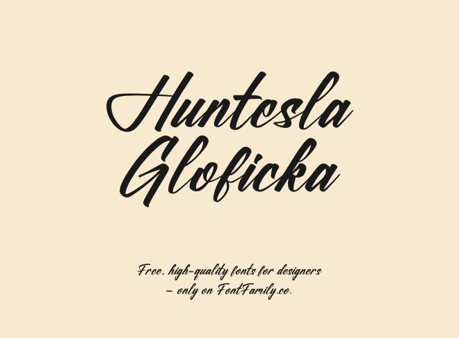 Huntesla Gloficka Font