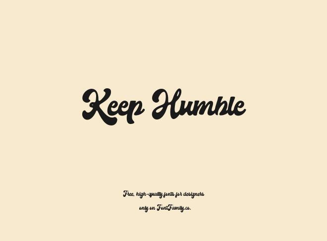 Keep Humble Font