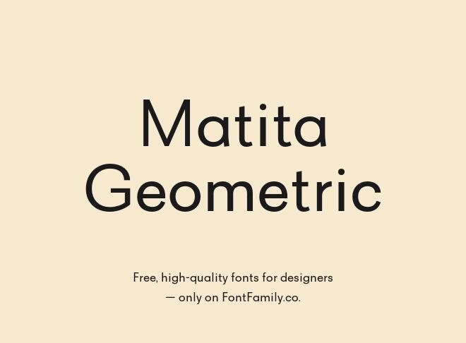 Matita Geometric Font