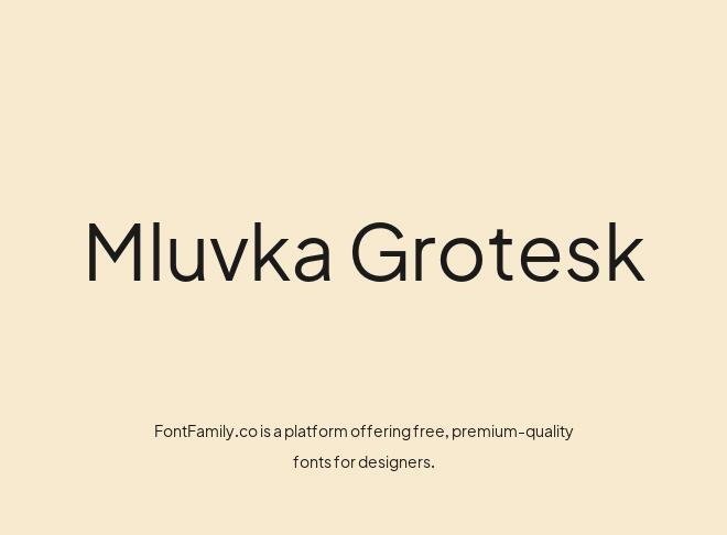 Mluvka Grotesk Font