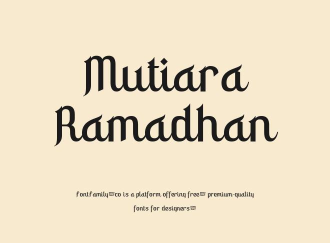 Mutiara Ramadhan Font
