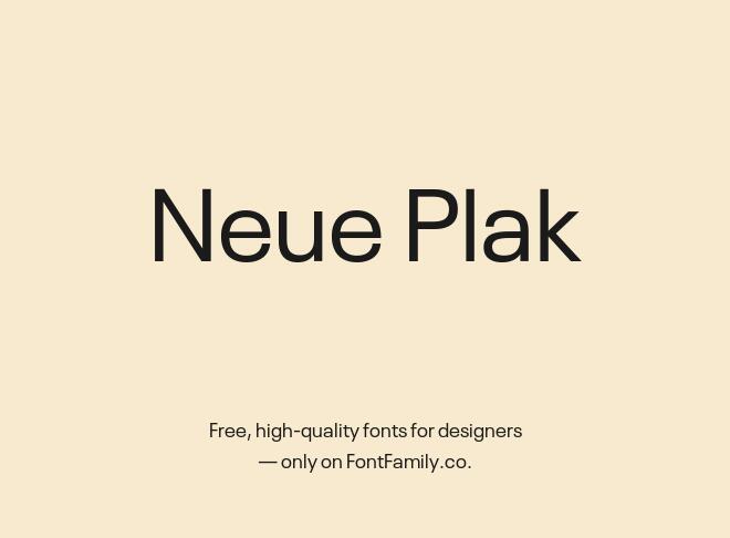 Neue Plak Font