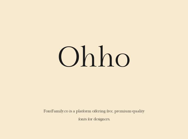 Ohho Font