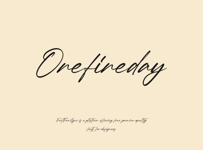 Onefineday Font