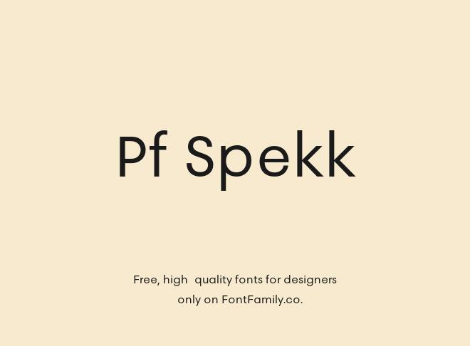 Pf Spekk Font