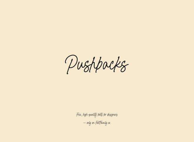 Pushbacks Font