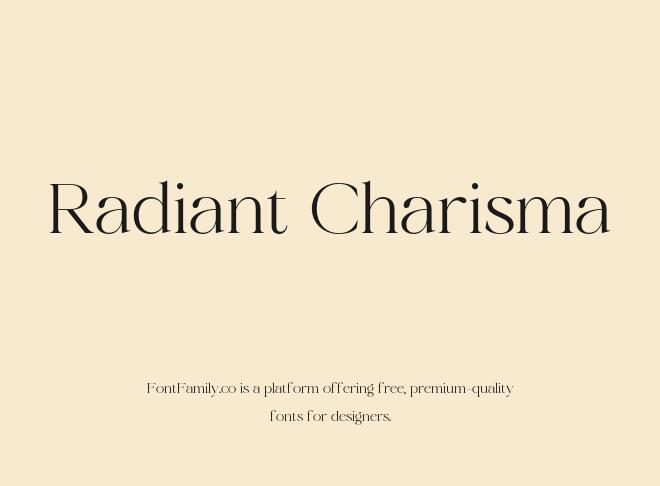 Radiant Charisma Font
