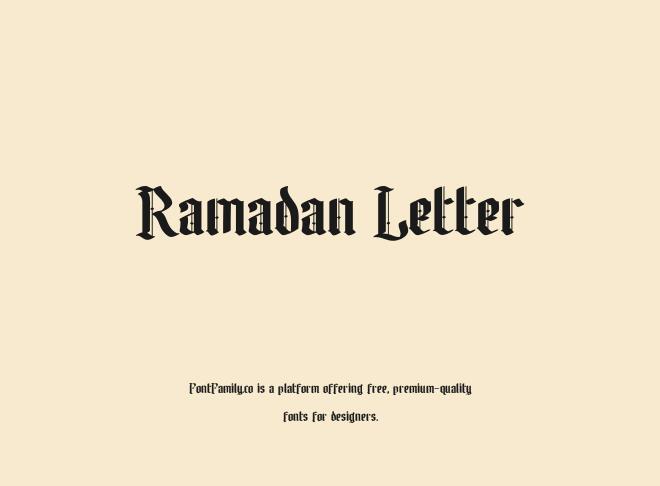 Ramadan Letter Font