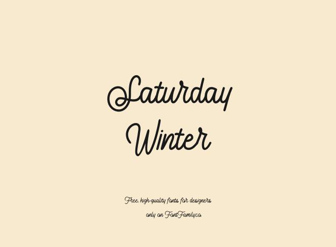 Saturday Winter Font