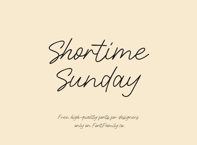Shortime Sunday Font
