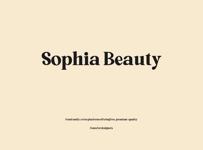 Sophia Beauty Font