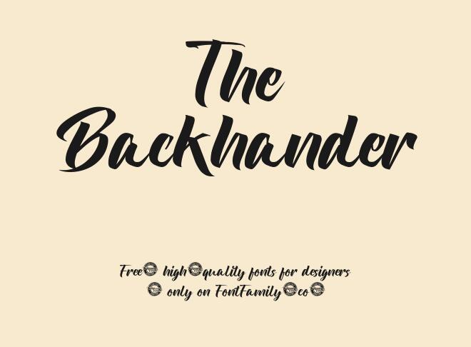 The Backhander Font
