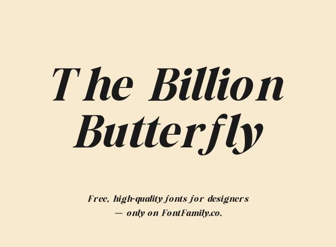 The Billion Butterfly Font