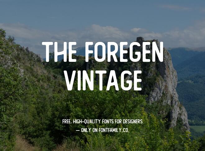 The Foregen Vintage Font
