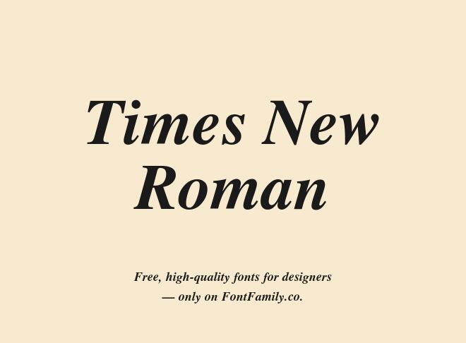 Times New Roman Font