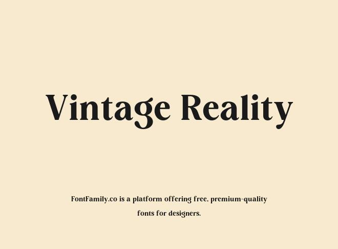 Vintage Reality Font
