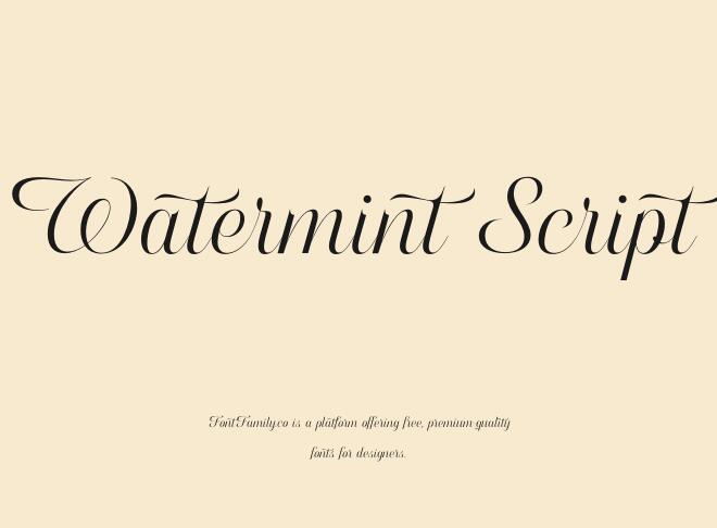 Watermint Script Font