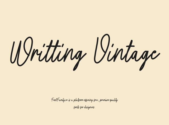 Writting Vintage Font
